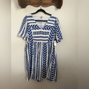 Old Navy Blue and White Dress